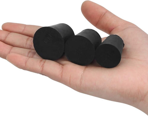 27 Pack (10 Assorted Sizes) 000# - 7# Tapered Lab Bungs, Solid Rubber Stoppers