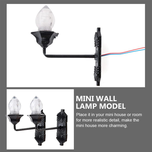 1:12 5pcs Set, Yardwe Miniature Scene Lights - Vintage DIY Scale LED Wall Sconces, Outdoor & Indoor Use
