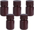 1 oz Wide Mouth Lab Reagent Bottle, Sealed Leak-proof Amber HDPE Chemical Container, Pill Bottle (5 Pcs)