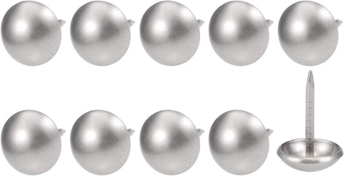 Upholstery Nail Tacks (11x17x3.6mm) 25Pcs, Iron Round Thumb Push Pins for Home Kitchen Furniture, Silver Tone