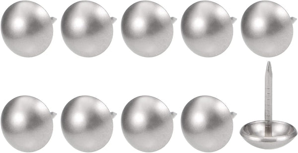 Upholstery Nail Tacks (11x17x3.6mm) 25Pcs, Iron Round Thumb Push Pins for Home Kitchen Furniture, Silver Tone