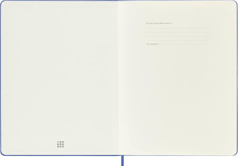 Moleskine Classic Notebook, Hard Cover, XL, Plain/Blank, Hydrangea Blue, 192 Pages
