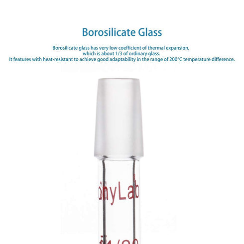 stonylab Glass 14/20 Straight Adapter, Borosilicate Glass 30mm for Two 14/20 Ground Taper Joints, Lab Supply