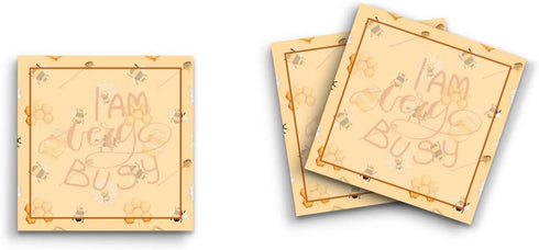 Sticky Notes 12 Pack, I am Very Busy Bee Honey, 3"x3" 50 Sheets Per Pad, Cute Funny Memo Note Pads