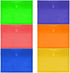 JAM PAPER Plastic Expansion Envelopes - Assorted Colors - 9 3/4 x 13 with 1 Inch Expansion - 6/Pack with Hook & Loop