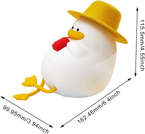LVOERTUIG 30 Cute Duck USB Rechargeable Night Light, Silicone Kids Lamp with Minute Timer & Tap Control, for Nursery