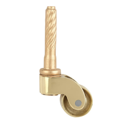 Set of 4 Solid Brass Stem Caster, Heavy Duty, Safe for All Floors, Polished Lacquered Finish