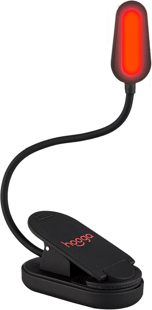 Hooga Red Book Light, Clip On 625nm LED Light for Reading in