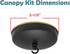 Aspen Creative 21526-11 Black,5-1/8" Diameter,11mm Ceiling Canopy Kit with Warm Brass Trim for Chandelier and Pendant