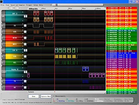 HiLetgo USB Logic Analyzer Device, EMI Ferrite Ring USB Cable, 24MHz, 8CH, 24MHz 8 Channel UART IIC SPI Debug