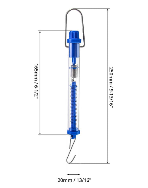 QWORK Plastic Tubular Spring Scale - 5 Pack 1000g/10N Capacity, Clear Plastic Body with Zeroing Capability