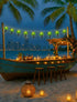8.5Ft 10 Summer Palm Tree Lights Outdoor, Patio Lights String with LED Beach Themed Lights for Indoor Bedroom Tiki