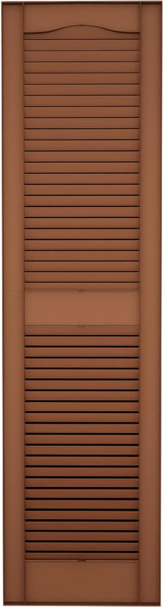 Builders Edge 14.5 36 471 in. W x in. H , Standard Cathedral Top Center Mullion, Open Louver Shutters, Includes