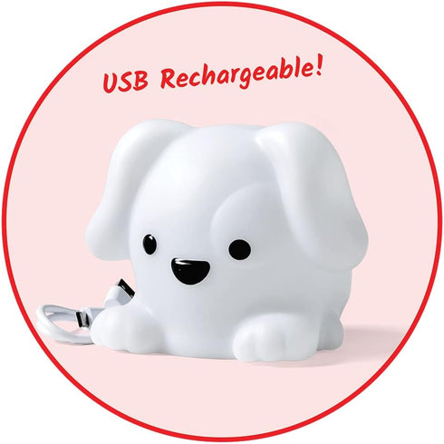 hand2mind PAWZ The Calming Pup, Rechargeable Animal Night Light for Kids Anxiety Relief