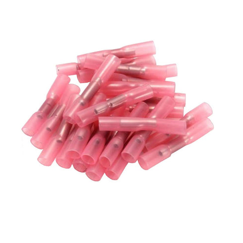 ESUPPORT 50Pack Red Heat Shrink Butt Wire Electrical Crimp Terminal Connector 18-22 AWG