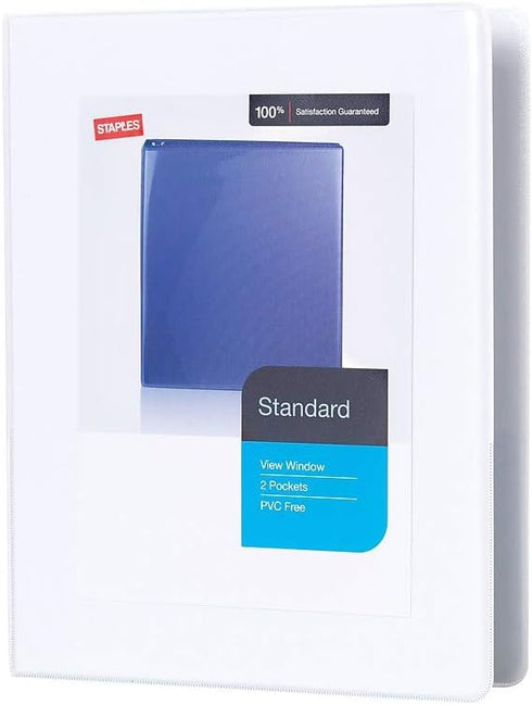 Staples 580931 1-Inch Standard 5-1/2-Inch X 8-1/2-Inch Mini View Binder with Round Rings White by STAPLES