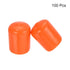 uxcell 100pcs Rubber End Caps, 16mm ID Vinyl Round Tube Bolt Cap Cover, Screw Thread Protectors Orange