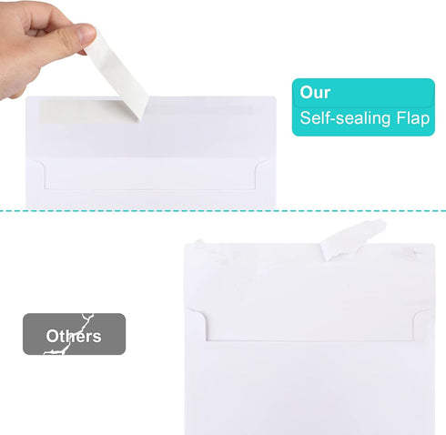 Joyberg 50 Packs 5x7 Envelopes, White A7 Self Seal Envelopes for Invitations, Weddings, Photos, Greeting Cards