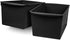 Storex Extra-Large Book Bin, Interlocking Plastic Organizer for Home, Office and Classroom, Black, 1-Pack