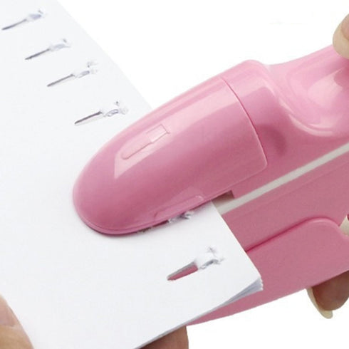 Stapleless Stapler, Compact No Staple Binding Tool, Up to 8 Sheets Binding (Pink)