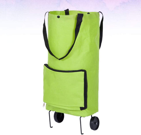 Folding Shopping Cart with Wheels Foldable Grocery Cart on Wheels Trolley Shopping Bag Expandable Rolling Hand Pulling