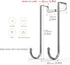 Over Door Hook Heavy Duty Hooks, Single Hook Loads up to 50lbs, Pack of 3 for Kitchen, Bathroom, Office