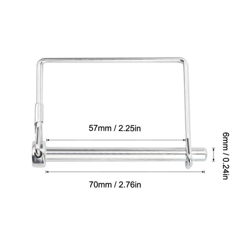 10 Pcs Square Shaft Locking Pin Safety Coupler Pin, 1/4 Inch Diameter for Farm Trailers, Wagons, Lawn Hitches, Garden