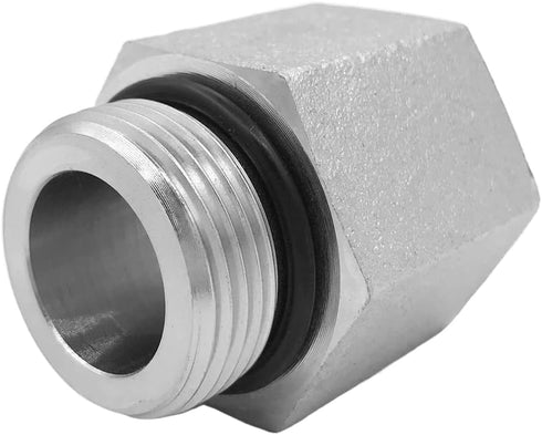 (2-PACK) 6405-08-04-O Hydraulic Adapter Fitting, 3/4"-16UNF Male SAE O-Ring Boss × 1/4"-18 NPTF Female Pipe