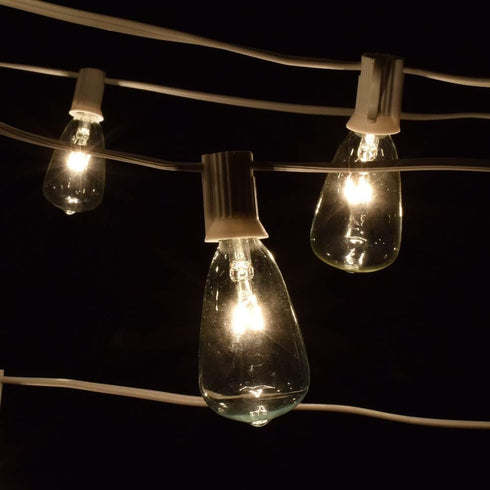 ST11 Bulbs 10 Hometown Evolution, Inc. Vintage Outdoor Patio String Lights with Clear Light (White Wire, ft)