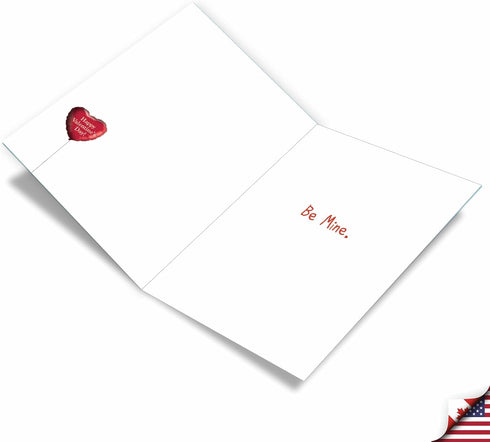 NobleWorks Big Animal Valentines Card with Envelope, Jumbo Notecard for Valentine's Day, Beach Penguins J3514VDG