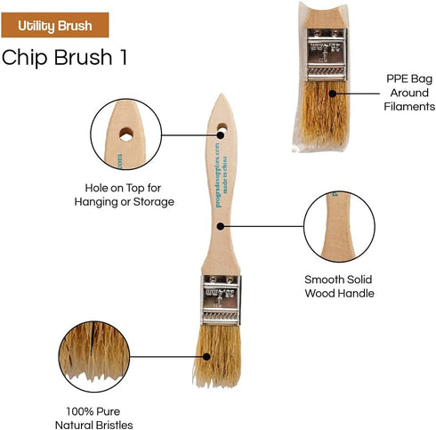 Vermeer Chip Paint Brushes, 24-Pack, 1" for Paints, Stains, Varnishes, Home Improvement