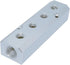Beduan Aluminum 4-Way 6-Port Air Hose Manifold Block Splitter, 1/2"NPT Input, 1/4"NPT Output