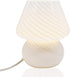 LongTN Translucent Table Mushroom Lamp Italian Style Modern Striped Glass Bedside Lamps Desk Light, Used for Baby Home