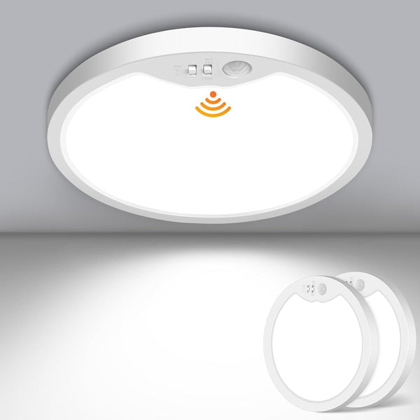 Brightever 2 Pack Motion Sensor Ceiling Light Wired, 2700K/4000K/6500K Small LED Flush