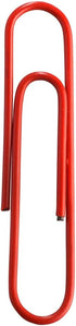 JAM PAPER Colorful Jumbo Paper Clips, Large 2 Inch, Red Paperclips, 75/Pack