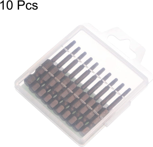 10 Pcs T10 Torx Bit 1/4" Hex Shank, 2" Length Magnetic Security Star Screwdriver Power Tool, Red