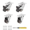 Small Caster Wheels 1 inch Low Profile 360 Degree Swivel Casters Set