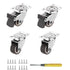 Small Caster Wheels 1 inch Low Profile 360 Degree Swivel Casters Set