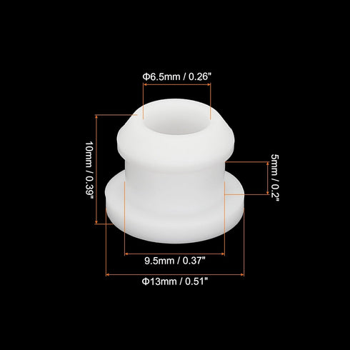 MECCANIXITY 10Pcs Snap Rubber Grommet Plug Mount, Dia 9.5mm ID 6.5mm Seal for Electrical Box Cable Pipe White