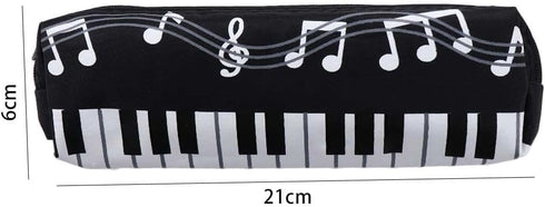 Black violin Oxford Cloth Pencil Case,Square Single Layer Music Notes Piano Keyboard Pencil Case Large Capacity Pen Bags Stationery Office Supplies Pencil Holders and Pen Holders