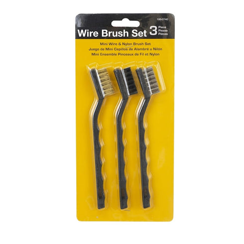Edward Tools Wire Brush Set, Nylon/Brass/Stainless Steel Scratch Brush for Automotive, Cleaning, Rust Removal