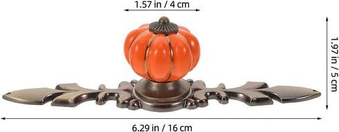 1 DOITOOL Pair Ceramic Pumpkin Drawer Pull Zinc Alloy Base Furniture Pull Handles for Drawers Kitchen Cabinet Bedroom