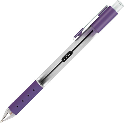 TUL Retractable Gel Pens, Bullet Point, 0.5 mm, Assorted Bright Ink Colors, Gray Barrel, Pack of 8