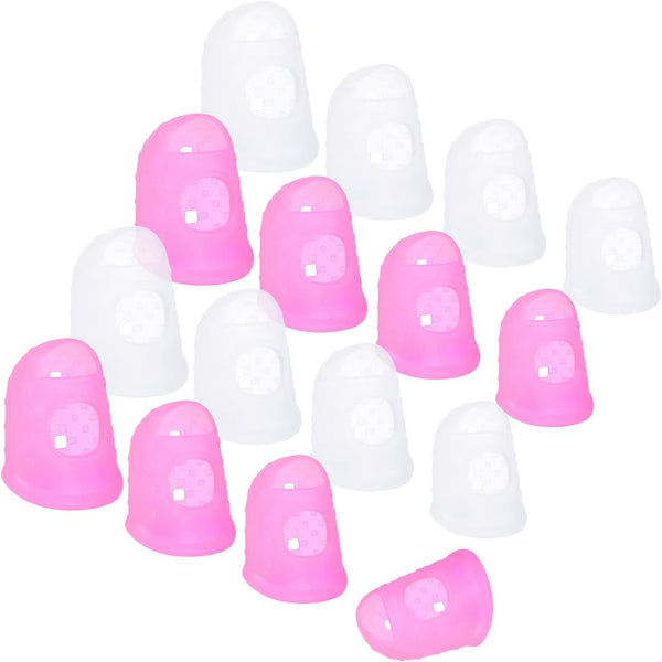 Wisdompro 16 Pcs Finger Tips, Silicone Thimble Fingertip Grips for Hand Sewing, Page Turning, Money Counting
