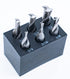 Single End 2 Flute End Mill Set - 6PCS with 3/8" Shank, Plastic Stand