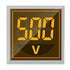 Digital Display AC Voltage Indicator 22mm Square Head LED Tester AC50~500V Voltmeter Monitor (Yellow)