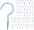 Pack of 40 White Vinyl Coated Screw-in Wall Hooks for Indoor & Outdoor Use