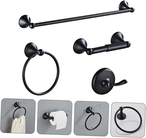 Stylish Black Stainless Steel Towel Rack Stand for Bathroom & Kitchen