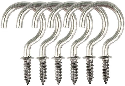 304 Stainless Steel Screw Ceiling Hooks - 7/8 Inch Screw-in Light Hooks for Outdoor and Indoor Use (40 PCS)