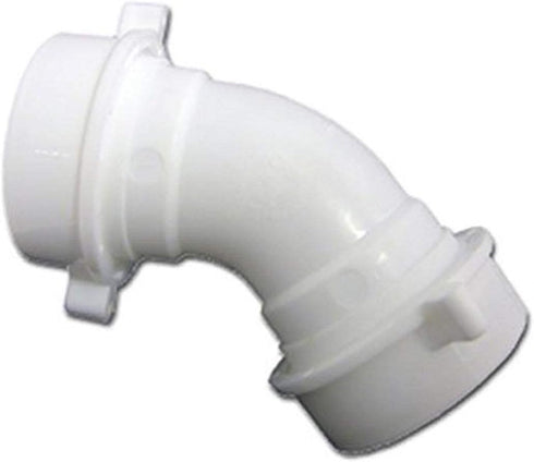 LASCO 03-4267 White Plastic 1-1/2-Inch Slip Joint 45-Degree Elbow with Nuts and Washers
